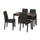 EKEDALEN / BERGMUND table and 4 chairs, dark brown/Glose black