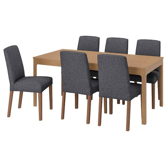 Ikea EKEDALEN / BERGMUND Table and 6 chairs ,