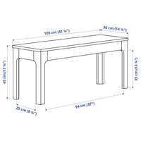 EKEDALEN / EKEDALEN - Table and 2 benches, white/white, 120/180 cm - best price from Maltashopper.com 29482734