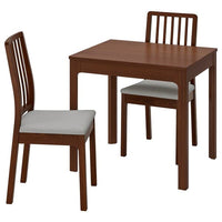 EKEDALEN / EKEDALEN - Table and 2 chairs, brown/light grey, 80/120 cm - best price from Maltashopper.com 19296879
