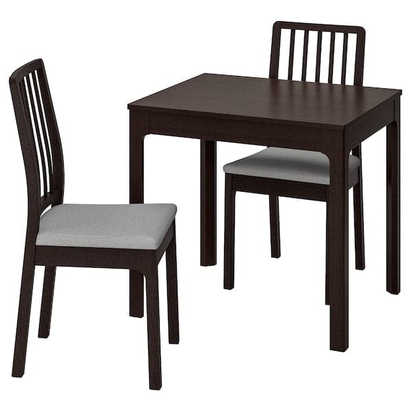 EKEDALEN Table and 2 chairs - dark brown/Light grey orrsta 80/120 cm , 80/120 cm - best price from Maltashopper.com 29296874