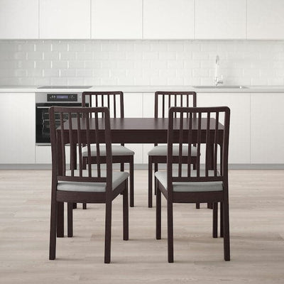 EKEDALEN Table and 4 chairs - dark brown/Light grey orrsta 120/180 cm , 120/180 cm - best price from Maltashopper.com 69221278