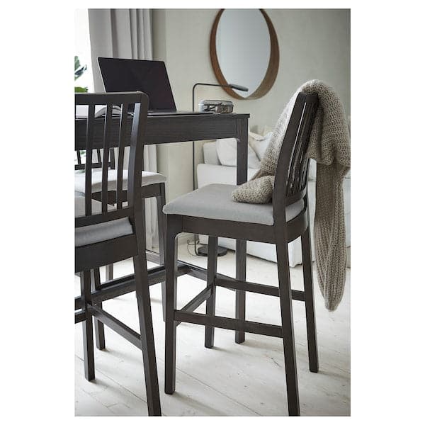 EKEDALEN Table and 4 bar stools - dark brown/Light grey orrsta , 120 cm - best price from Maltashopper.com 69304221
