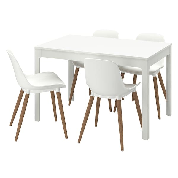 Ikea EKEDALEN / GRÖNSTA - Table and 4 chairs, white/white, 120/180 cm