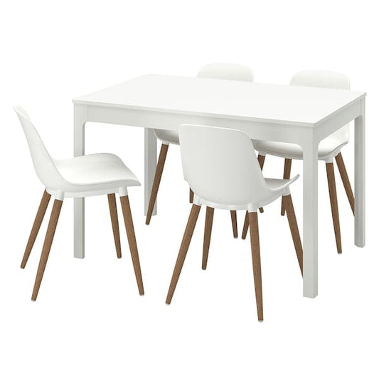 Ikea EKEDALEN / GRÖNSTA - Table and 4 chairs, white/white, 120/180 cm