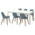 EKEDALEN / GRÖNSTA - Table and 6 chairs, white/grey-turquoise, 180/240 cm