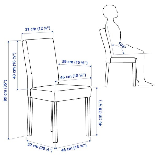 Ikea EKEDALEN / KÄTTIL - Table and 2 chairs , 80/120 cm