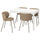 EKEDALEN / KRYLBO table and 4 chairs, white/Tonerud dark beige, 180x80 cm