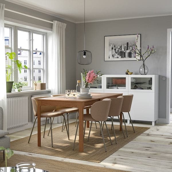 EKEDALEN / KRYLBO - Table and 4 chairs, oak/Tonerud dark beige, , - best price from Maltashopper.com 09536337