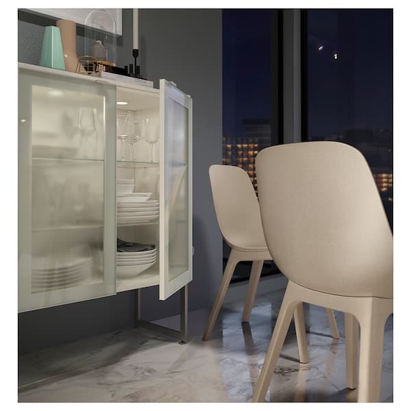 Ikea EKEDALEN / ODGER - Table and 2 chairs, oak/white beige, 80/120 cm