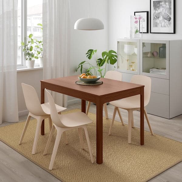 EKEDALEN / ODGER Table and 4 chairs - beige brown/white 120/180 cm , 120/180 cm - best price from Maltashopper.com 69221438