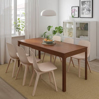 EKEDALEN / ODGER Table and 4 chairs - beige brown/white 120/180 cm , 120/180 cm - best price from Maltashopper.com 69221438