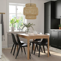 EKEDALEN / ODGER - Table and 4 chairs, oak/anthracite, 120/180 cm - best price from Maltashopper.com 79483024