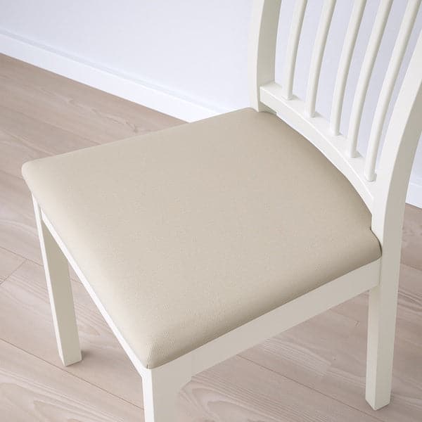 EKEDALEN Chair - white/Hakebo beige , - best price from Maltashopper.com 99429385