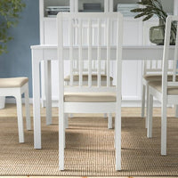 EKEDALEN Chair - white/Hakebo beige , - best price from Maltashopper.com 99429385