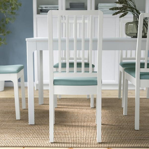EKEDALEN Chair - white/Hakebo light turquoise ,