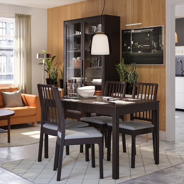 Ikea EKEDALEN Chair - dark brown/Light Grey Orrsta ,