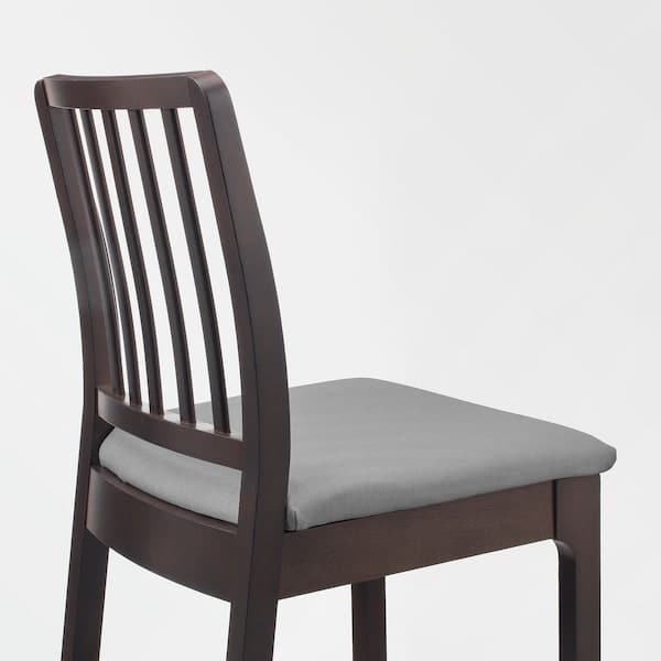 EKEDALEN Bar stool with backrest - dark brown/Light grey orrsta 75 cm , 75 cm - best price from Maltashopper.com 10400540