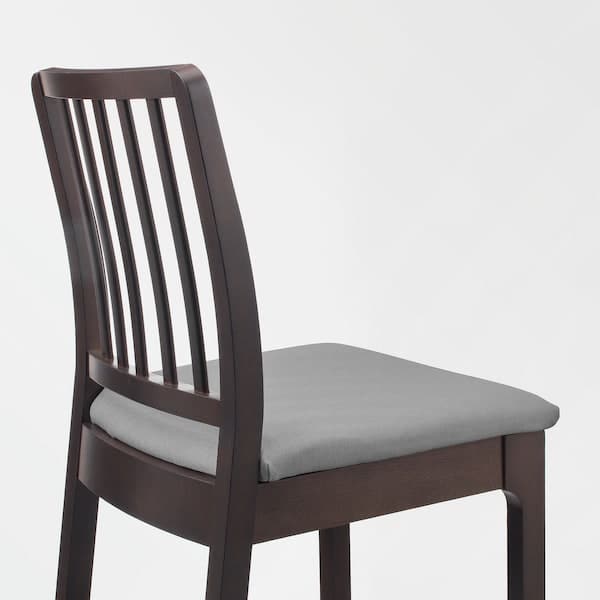 Ikea EKEDALEN Bar stool with backrest - dark brown/Light grey orrsta 75 cm , 75 cm