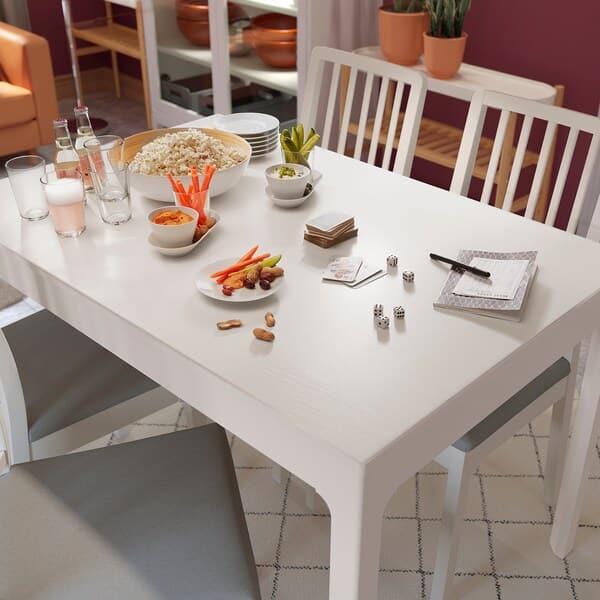 EKEDALEN - Extendable table, white, 120/180x80 cm - best price from Maltashopper.com 70340807