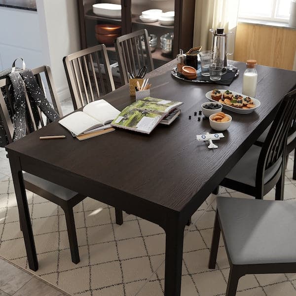 EKEDALEN - Extendable table, dark brown, 180/240x90 cm - best price from Maltashopper.com 20340758