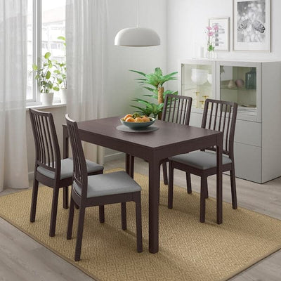 EKEDALEN - Extendable table, dark brown, 120/180x80 cm - best price from Maltashopper.com 40340804