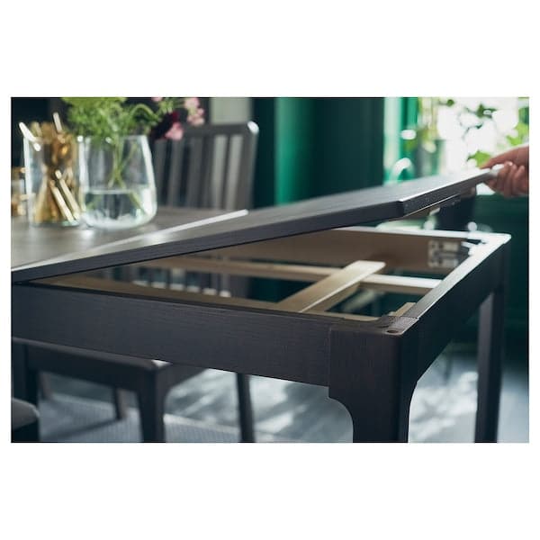 EKEDALEN - Extendable table, dark brown, 180/240x90 cm - best price from Maltashopper.com 20340758