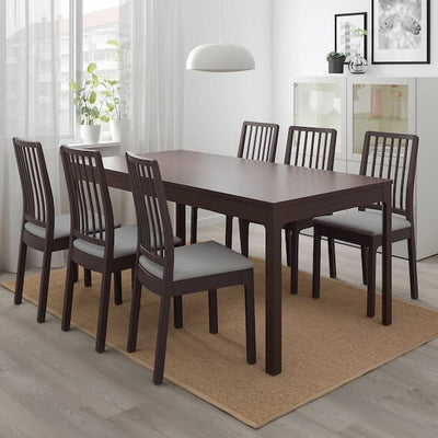 EKEDALEN - Extendable table, dark brown, 180/240x90 cm - best price from Maltashopper.com 20340758