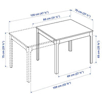 EKEDALEN - Extendable table, oak, 80/120x70 cm - best price from Maltashopper.com 40340837