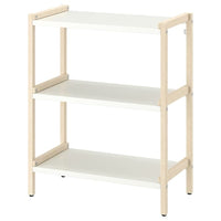 EKENABBEN - Open shelving unit, aspen/white, 70x34x86 cm - best price from Maltashopper.com 10487816