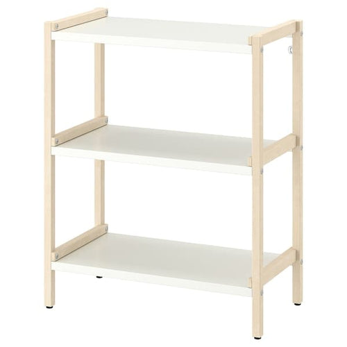 EKENABBEN - Open shelving unit, aspen/white, 70x34x86 cm