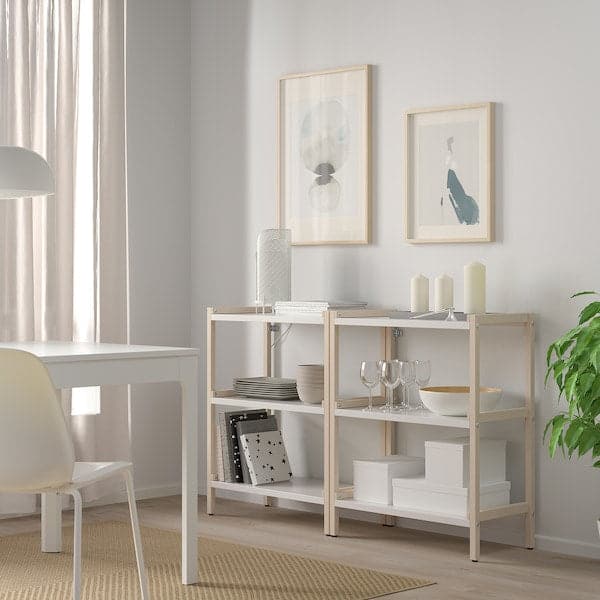 Ikea EKENABBEN - Open shelving unit, aspen/white, 70x34x86 cm