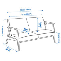 EKENÄSET - 2-seater sofa, Kelinge grey-turquoise , - best price from Maltashopper.com 50533500
