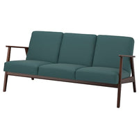 EKENÄSET - 3-seater sofa, Kelinge grey-turquoise , - best price from Maltashopper.com 70533518