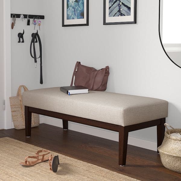 EKENÄSET - Bench, Kilanda light beige, 112 cm