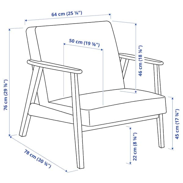 EKENÄSET - Armchair, Jonsbyn black , - best price from Maltashopper.com 70539011