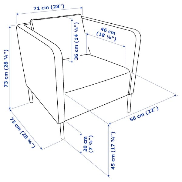 Ikea EKERÖ Armchair - Black Bomstad ,