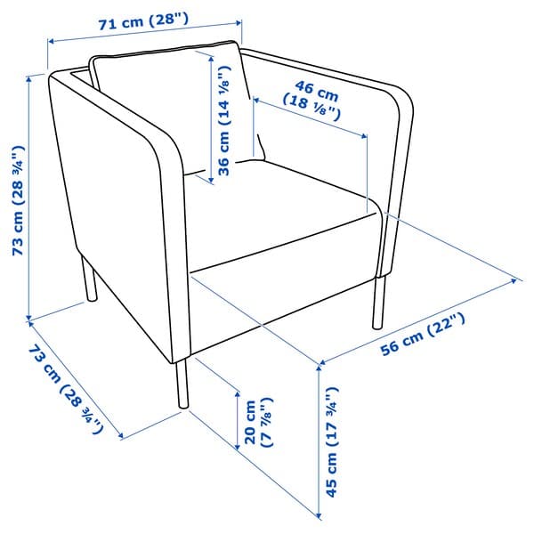 Ikea EKERÖ Armchair - Skiftebo dark grey ,