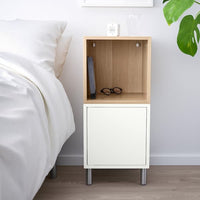 EKET - Cabinet combination with legs, white/white stained oak effect, 35x35x80 cm - best price from Maltashopper.com 19286413