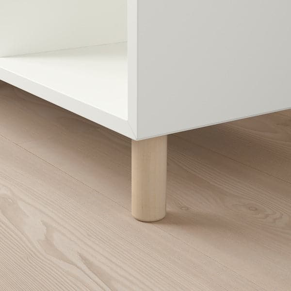 EKET - Cabinet combination with legs, white/wood, 140x35x80 cm - best price from Maltashopper.com 89386107