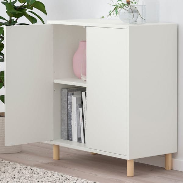 Ikea EKET - Cabinet combination with legs, white/wood, 70x35x80 cm