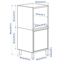 EKET - Cabinet combination with legs, dark grey light grey-blue/metal, 35x35x80 cm - best price from Maltashopper.com 79521714