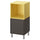 EKET - Cabinet combination with legs, dark grey pale yellow/metal, 35x35x80 cm