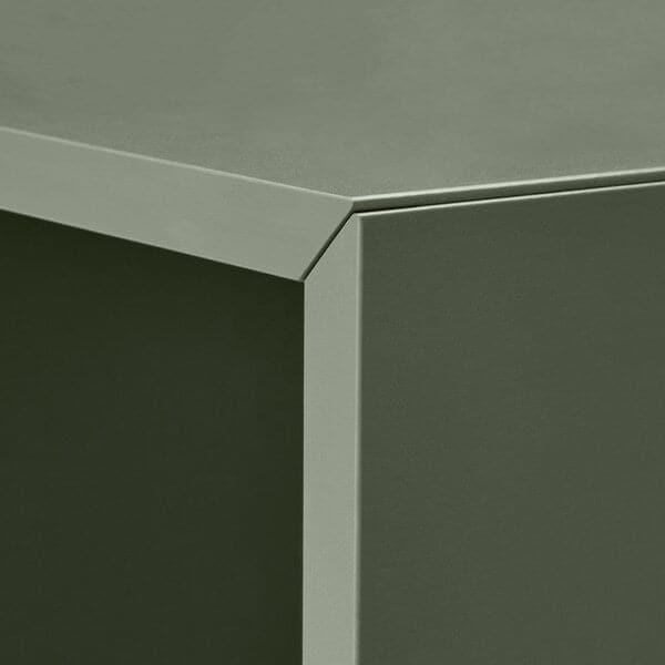 Ikea EKET - Cabinet combination with legs, dark grey grey-green/wood, 35x35x80 cm