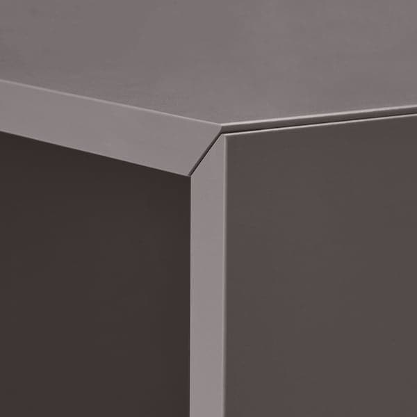 EKET - Cabinet combination with legs, dark grey/wood, 140x35x80 cm - best price from Maltashopper.com 19386101