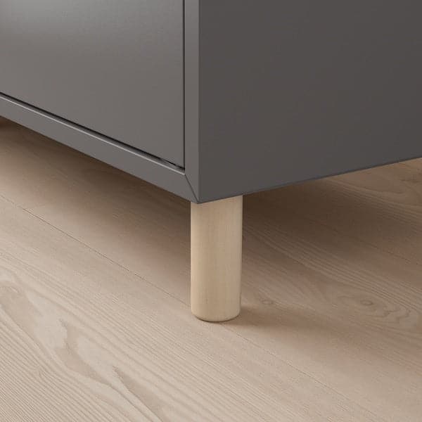 EKET - Cabinet combination with legs, dark grey/wood, 70x35x80 cm - best price from Maltashopper.com 39388000
