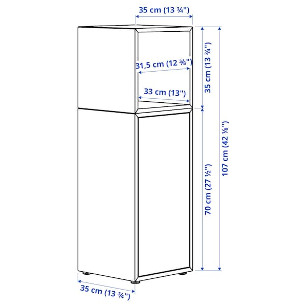 Ikea EKET - Cabinet combination with feet, white/walnut effect, 35x35x107 cm
