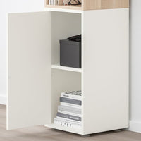 EKET - Cabinet combination with feet, white/white stained oak effect, 35x35x107 cm - best price from Maltashopper.com 39290126