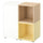 EKET - EKET Cabinet combination with feet, white/stained oak effect pale yellow, 70x35x72 cm