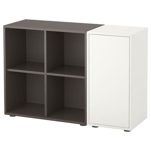 EKET - Cabinet combination with feet, white/dark grey, 105x35x72 cm